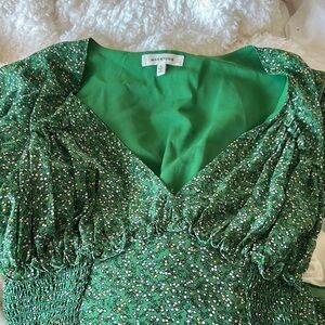 Max Studio Green Floral Dress
